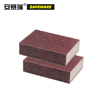 安赛瑞 10483 金刚砂除垢海绵擦（100个装）10×7×2.5cm 工厂学校餐厅食堂用去污除垢魔术擦 洗锅海绵擦