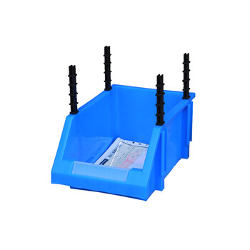 盛富永 斜口分类收纳零件盒 组合式物料盒元件盒塑料盒螺丝物料箱货架 蓝色 C7（加厚）180*125*80