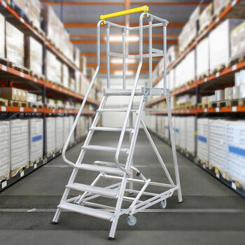 亚迈狮 铝合金仓库登高车 超市理货梯 平台登高梯 7步梯  可移动 FP系列 