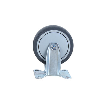 好嘉居静音脚轮手推轮TPR橡胶轮静音轮定向轮拖车万向轮轮子重型工业脚轮推车轮车轱辘 5寸灰色TPR 定向轮