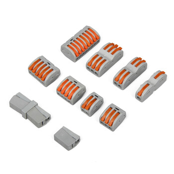 天旭接线端子接线板软硬导线通用快速接线端子排免螺丝压线帽4孔连接器4平方线PCT-214 10个