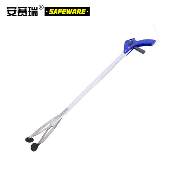 安赛瑞 商用铝合金直杆垃圾夹环卫保洁长柄垃圾钳 铝合金直杆式取物器清洁工具长80cm（5把装）10679