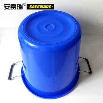 安赛瑞 大号塑料圆桶 大号圆形收纳桶 大容量水桶 食堂光盘环卫物业餐厨垃圾桶 160L 蓝色无盖 24387