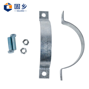 固乡【电线杆双半圆抱箍】管夹 广告牌 镀锌扁铁 管道卡箍 水管电缆 拉线抱箍 固定架（直径60mm）