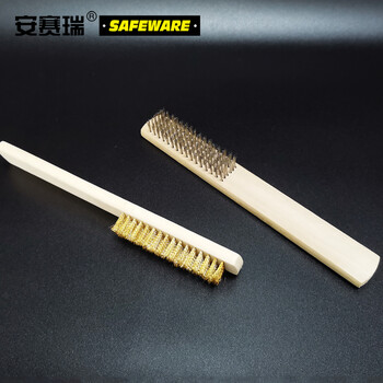 安赛瑞 木柄钢丝刷（12把装）除锈除漆去污钢刷工具 24428