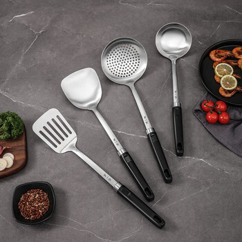 张小泉 鬼舞铲勺四件套 锅铲套装 铲子煎勺铲勺汤勺漏勺饭勺捞面勺C52320100