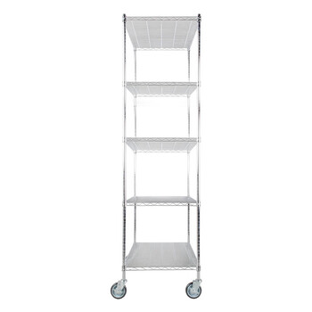 川井（WELLAND）物流台车 车间物料周转车 轻型货架 层网置物架 五层转运车90*45*190cm