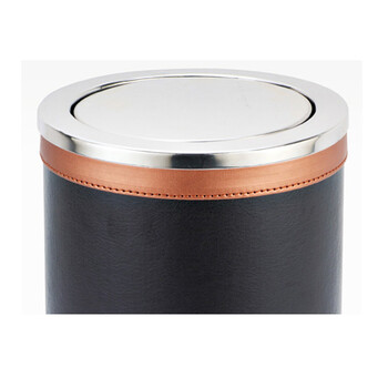 南 GPX-45P 翻盖套皮房间桶 黑色皮纹 商用酒店宾馆客房翻盖垃圾桶 房间桶 果皮桶 内桶容量9升