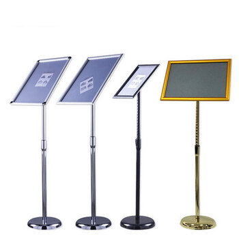 冰禹 BYaf-28 立牌指示牌酒店导向牌 伸缩展示牌海报架展示架 A4黑色直角