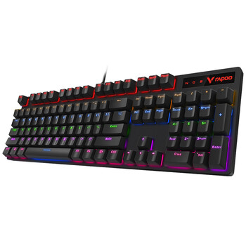 雷柏（Rapoo） V500PRO 有线背光机械键盘 104键全尺寸游戏电竞笔记本电脑多媒体办公吃鸡全键无冲键盘 黑轴