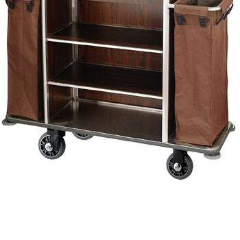 南 C-87 多功能客房服务车 咖啡色 酒店客房服务车清洁工作车房口车宾馆布草推车