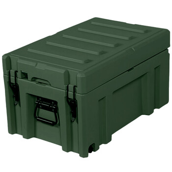 飞尔 滚塑箱 车载收纳箱 大型卧式运输箱【绿色 90L中号 不带轮子加防护内衬】