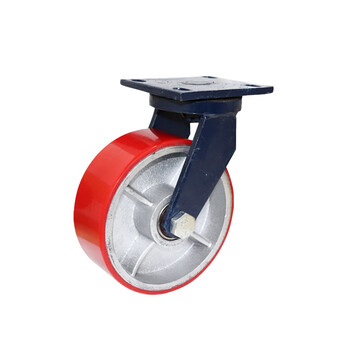 稳斯坦 WST155 超重型脚轮 手推车脚轮工业双轴承橡胶轮万向刹车轮 5寸(载重600KG)