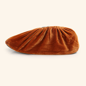 大杨063绒布鞋套 10双 加厚防滑防尘可洗机房无尘车间室内玻璃桥防护脚套 亮棕色 定制