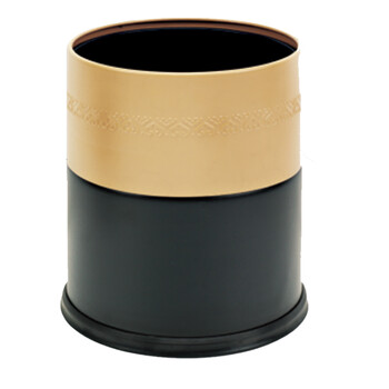 南 GPX-107B 南方双色浮雕花套装垃圾桶 杏色套黑色 酒店宾馆商用客房不锈钢垃圾桶 居家房间桶 果皮桶