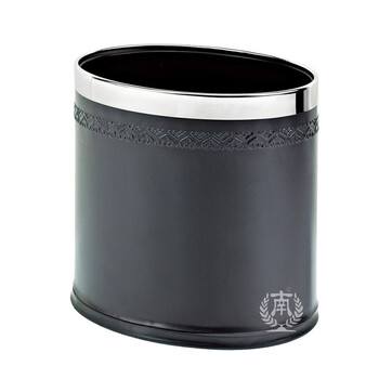 南 GPX-45M 南方椭圆形双层浮雕花房间桶 黑色 商用酒店宾馆客房垃圾桶 房间桶 果皮桶 内桶容量10.33升