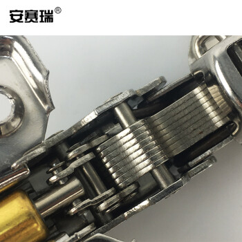 安赛瑞 304不锈钢脱卸式铰链 液压缓冲阻尼橱柜合页轴承半盖（中弯）厚2mm 10只装  510012