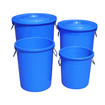 震迪100L无盖大号水桶手提式圆形消毒桶化工圆形水桶可定制700262蓝色