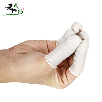 大杨177乳胶手指套 约800只 白色均码 加厚耐磨防滑无尘粉笔字一次性防护指套 定制