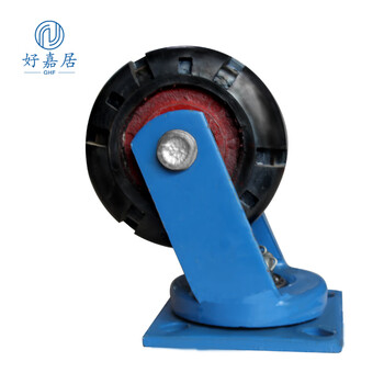 好嘉居 超重型万向轮轮子6寸8寸10寸12寸大载重橡胶轮手推车脚轮车轱辘8寸重型万向黑胶轮