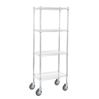 川井（WELLAND）物流台车 车间物料周转车 四层物料架 轻型货架 带轮线网货架 层网置物架180*45*160cm