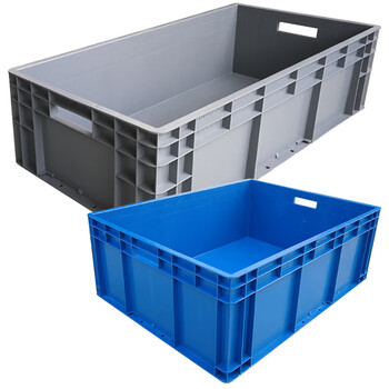 兰诗（LAUTEE）EU8628物流箱大号长方形周转箱仓储快递收纳箱 蓝色800*600*280