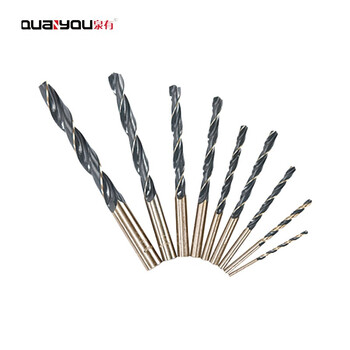 泉有(quanyou)高速钢麻花钻头全磨麻花钻头手电钻冲击钻头塑料铜铝木工钻电动工具配件 9.0mm(5支装)