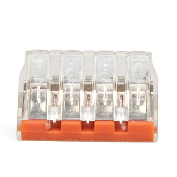 天旭接线端子硬导线通用快速接线4孔免螺丝压线帽并线器6平方PCT-104D 10个