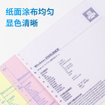 得力（deli）塞纳河系列打印纸 复印纸 可撕边打印纸 1000页/盒 二联【1/2CS彩色撕边】