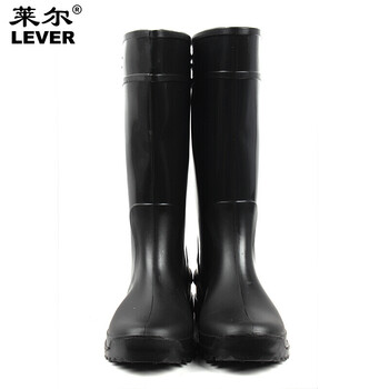 莱尔 SC-11-99 三防全黑耐酸碱水鞋定做 劳保中高筒防水防油防化水靴1双38码
