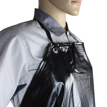 谋福CNMF115 防水围裙 防油污耐酸碱 无袖简约厨房食堂家务屠宰场洗车（黑色复合PVC 防水围裙）