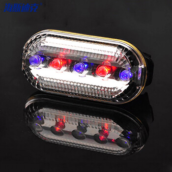 海斯迪克 HK-69 红蓝爆闪肩灯肩夹式警示防水闪光灯 骑行警示巡逻肩灯 （五颗LED肩灯电池款 配好电池）