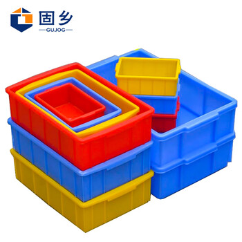 固乡塑料盒子长方形（小方盒）物料盒周转箱元件盒 收纳盒工具盒零件盒X6# 红色 385*245*100mm