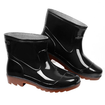 夜霸途防汛高筒雨鞋男应急救援雨靴高筒低帮水鞋男士中筒防水鞋短筒水靴厚底胶鞋套鞋 高筒30cm单鞋44码