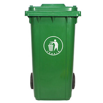 冰禹 BY-6262 北京版上海版常规版分类垃圾桶 户外厂房垃圾桶 户外垃圾桶 塑料分类垃圾箱 绿色 加厚100L带轮