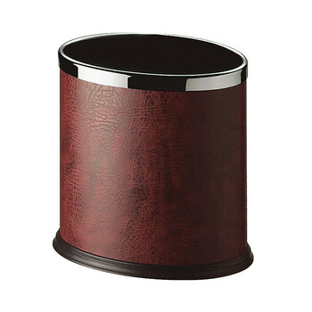 南 GPX-43B 南方固定钢圈包酒红色人造皮单层椭圆垃圾桶 容量10升（2个起订） 商用客房垃圾桶 果皮桶
