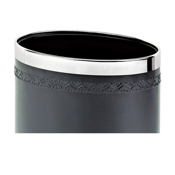 南 GPX-45M 南方椭圆形双层浮雕花房间桶 黑色 商用酒店宾馆客房垃圾桶 房间桶 果皮桶 内桶容量10.33升