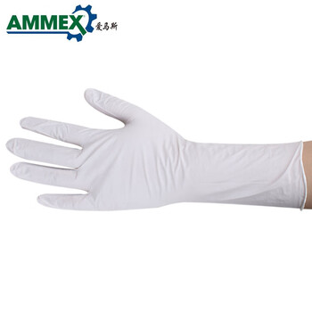 爱马斯（AMMEX）WNL44100一次性丁腈手套白色12英寸定做 中号 1盒（100只）