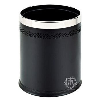 南 GPX-45D 南方圆形双层镂空花垃圾桶 黑色 商用酒店宾馆客房双层垃圾桶 房间桶 果皮桶 内桶容量9.8升