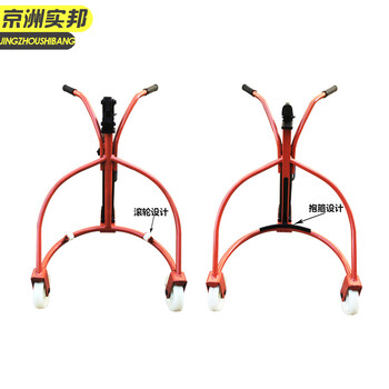 京洲实邦【铁塑两用尼龙轮】手动液压油桶搬运车JZSB-2111