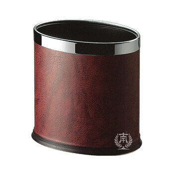 南 GPX-45B 南方椭圆双层垃圾桶 酒红色皮纹 商用酒店宾馆客房垃圾桶 房间桶 果皮桶 内桶容量10.33升