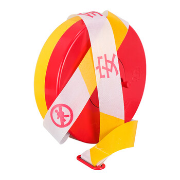 朋安警戒线安全带注意安全40米加厚涤纶布伸缩带盘式警示隔离带警戒带