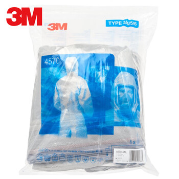 3m 4570防护服防化服 防强酸碱化学液体/防细菌微生物/医药加工 定做 L# 1套