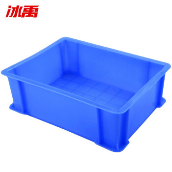冰禹 BY-5S1 加厚塑料物流周转箱 工具零件盒收纳箱 9号蓝195*146*65mm