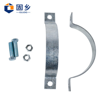 固乡【电线杆双半圆抱箍】管夹 广告牌 镀锌扁铁 管道卡箍 水管电缆 拉线抱箍 固定架（直径170mm）