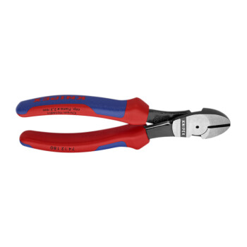 凯尼派克（KNIPEX）74 12 180 省力型斜口钳 定制 抛光 双色手柄 带复位弹簧 180mm 切割类工具 钢