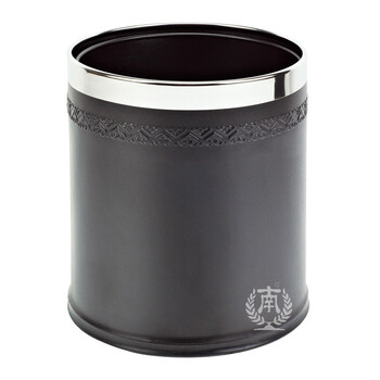 南 GPX-45N 南方圆形双层浮雕花房间桶 黑色心形花 商用酒店宾馆客房垃圾桶 房间桶 果皮桶 内桶容量9.8升
