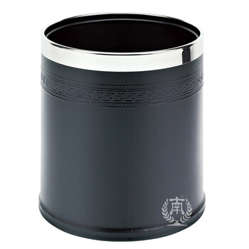 南 GPX-45N 南方圆形双层浮雕花房间桶 黑色回形花 商用酒店宾馆客房垃圾桶 房间桶 果皮桶 内桶容量9.8升
