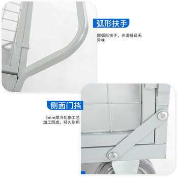 张氏艺佳全折叠围栏网格物流推货仓库搬运车灰色折叠款1200*700*920五寸轮