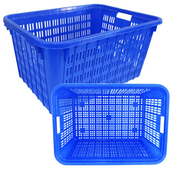 兰诗（LAUTEE）1# 周转箩 加厚塑料周转筐储物箩 物流快递货筐周转箱 零件收纳运输货筐 蓝色835*595*420